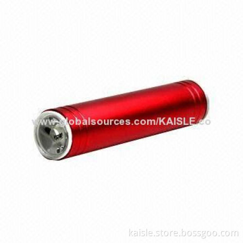 Power Bank with 2,600mAh Capacity, 18650 Battery and Short-circuit Protection, LED TorchNew